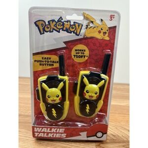 Pokemon Pikachu Walkie Talkies, Push-to-Talk Button up to 750'‎ Away NEW